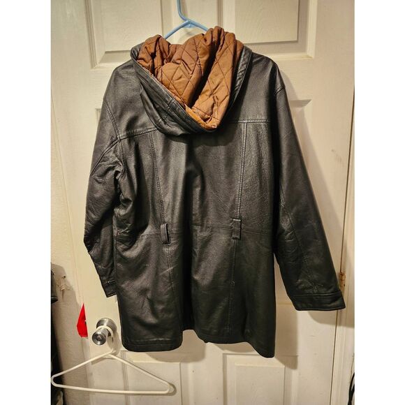 G-III leather Hooded coat Missing belt size medium - Picture 2 of 3